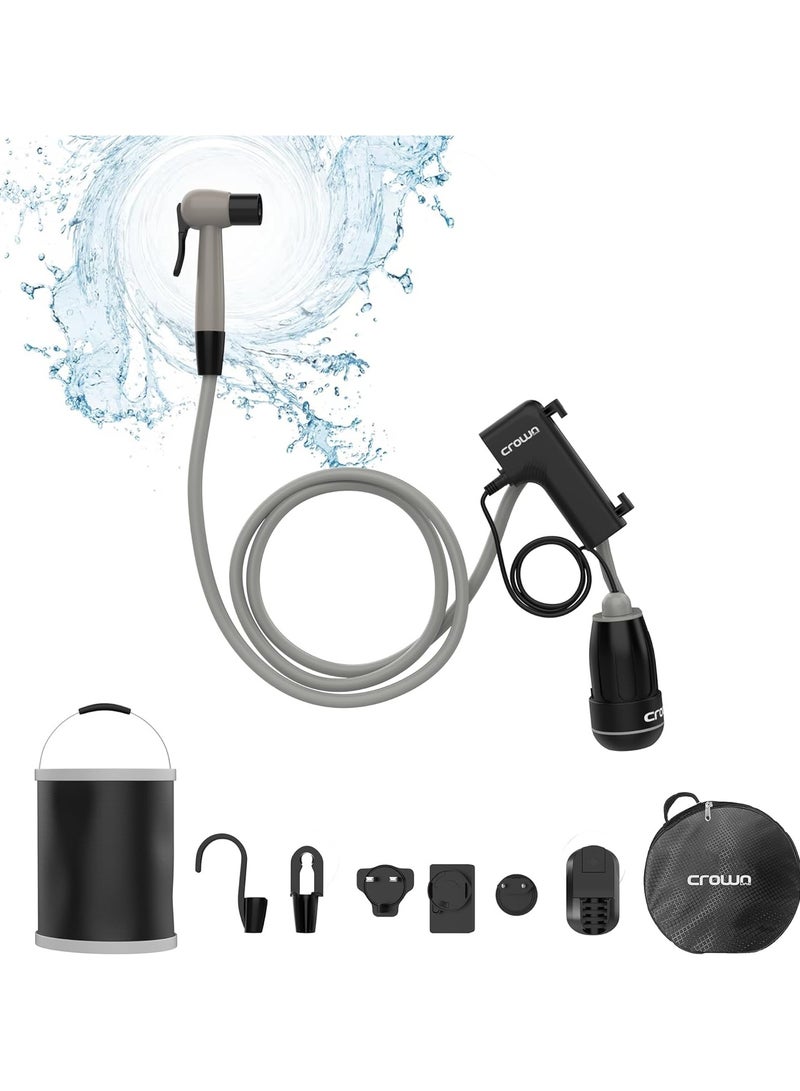Crownline Portable & Rechargeable Bidet, 8L Foldable Bucket, Rechargeable High-Pressure Water Flow, Compact & Lightweight Ideal For Travel, Camping, Outdoor & Personal Hygiene | RPB-350 - Image 1